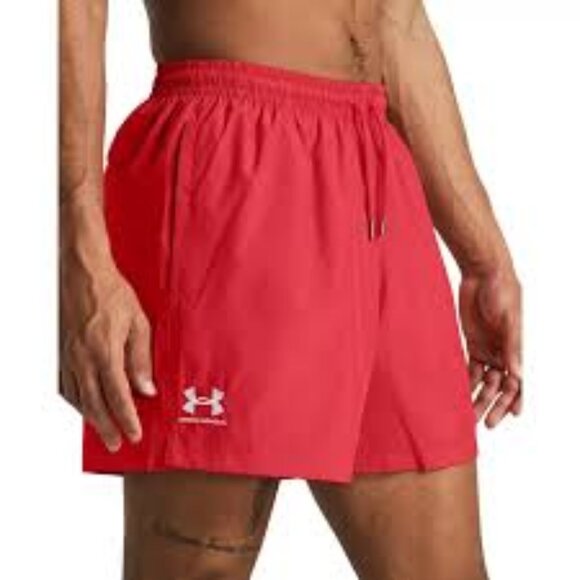 Under Armour Mens UA Icon Volley Running Soccer 5.5" Training Shorts in Red New - Picture 1 of 2